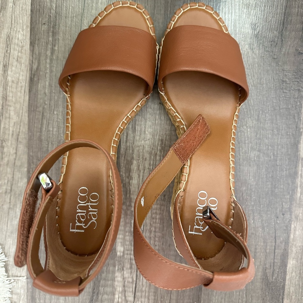Franco Sarto Tan Wedge Sandals - Picture 2 of 2